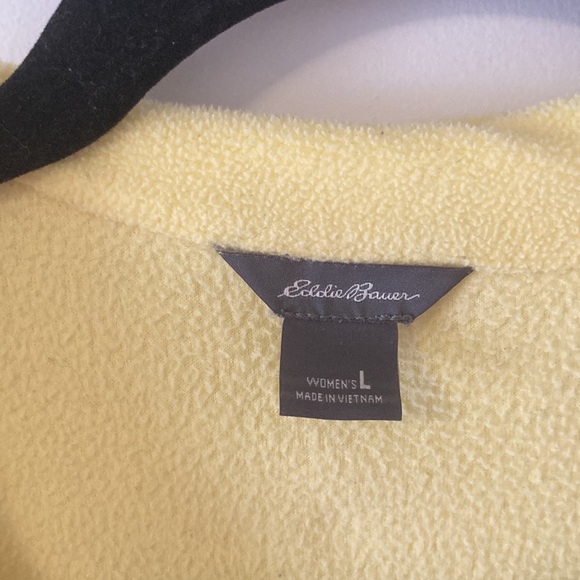 Pale Yellow Eddie Bauer Fleece Quarter Zip - Picture 5 of 6